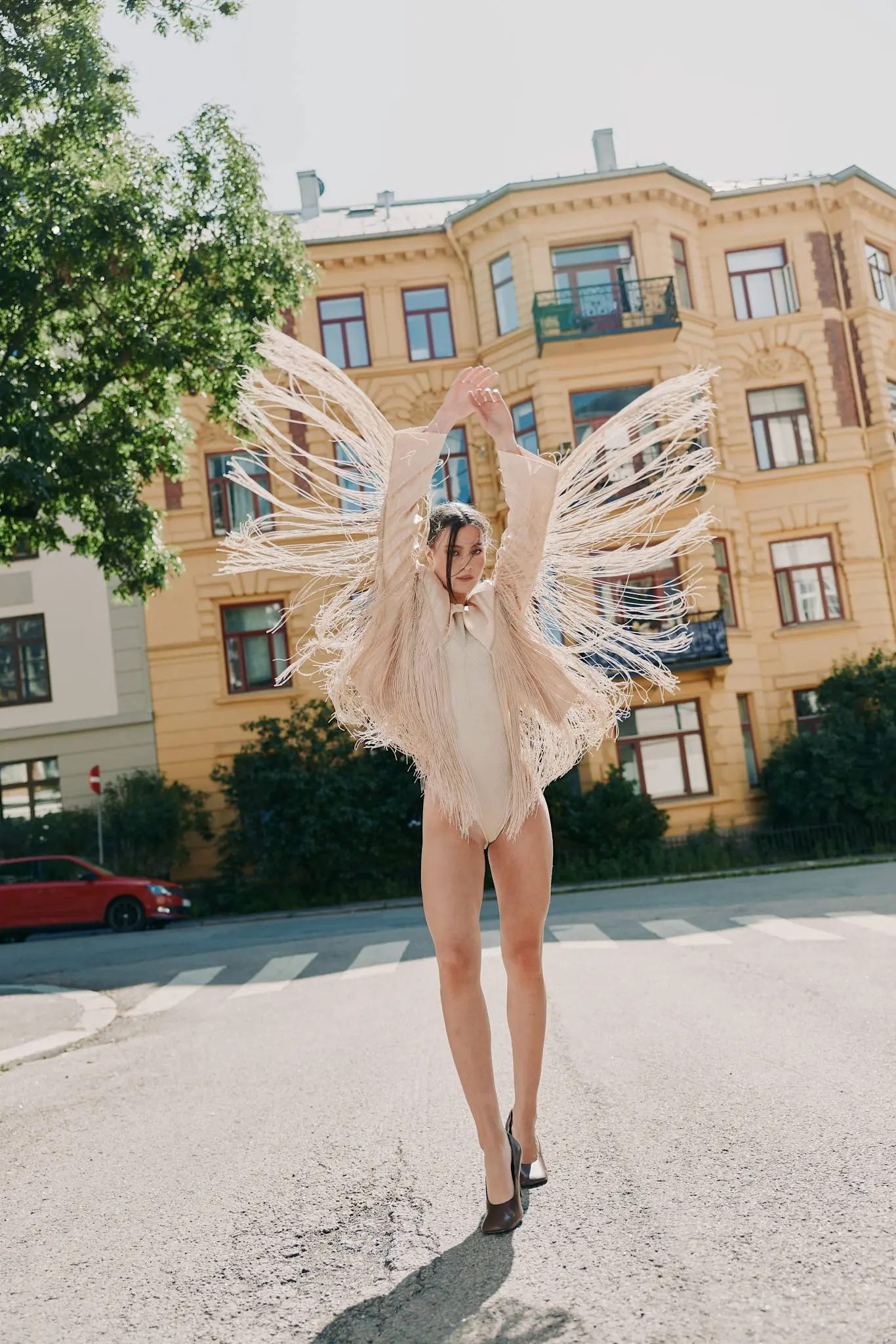 Eva Fringe Jacket Sparkling Champagne Yttertøy